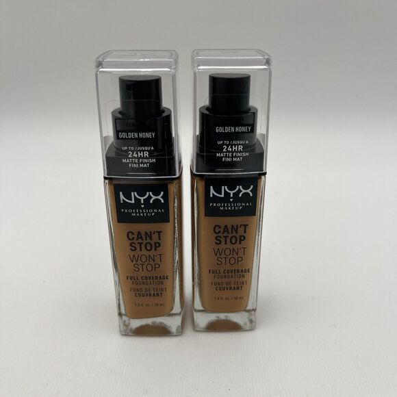 2 NYX Cant Stop Wont Stop Full Coverage Foundation #CSWSF14 Golden Honey - Picture 1 of 2